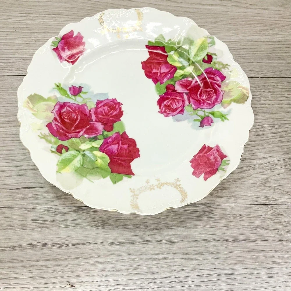 Antique‎ Floral Porcelain Platter: Oscar & Edgar Gutherz Royal Austria Plate